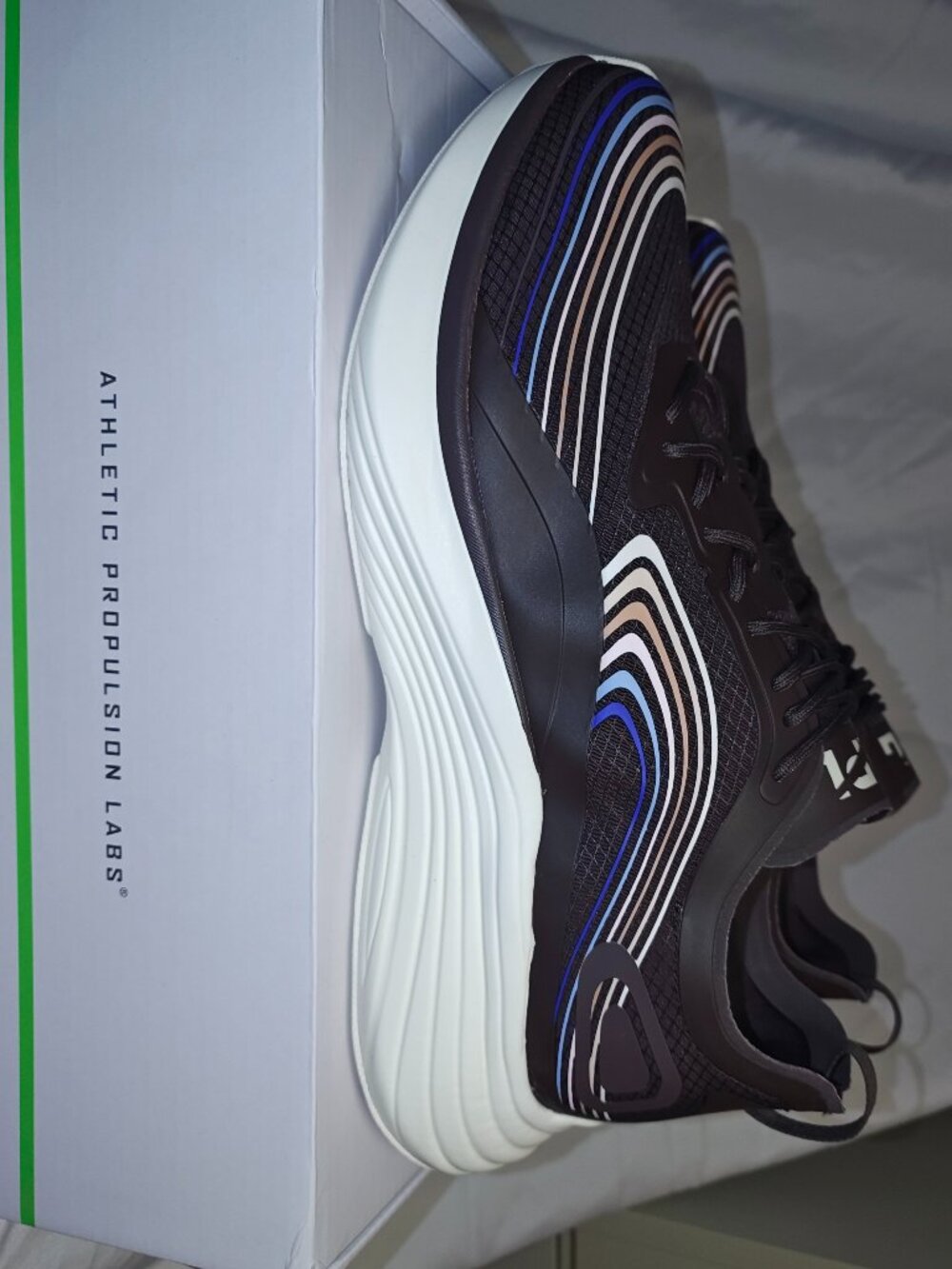 APL Streamline Running Shoe Mens size 12 Rare Chocolate/Cobalt/Multi-Color